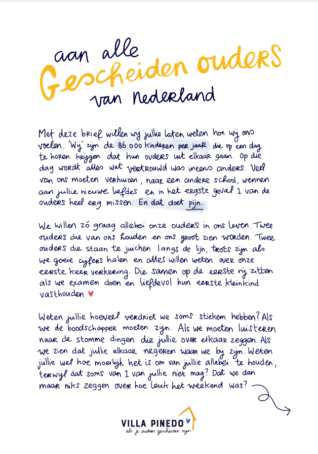 villa pinedo - brief aan alle gescheiden ouders van Nederland en daarbuiten expat medation, echtscheiding expats